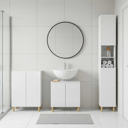 3 Piece Bathroom Cabinet Set ARNHEM High Gloss White