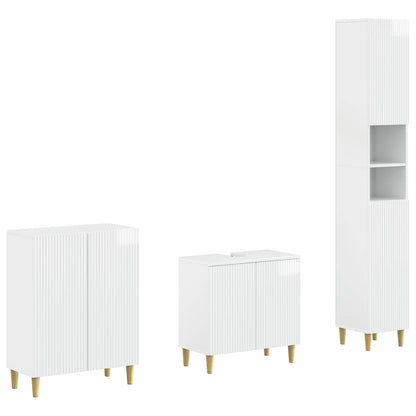 3 Piece Bathroom Cabinet Set ARNHEM High Gloss White