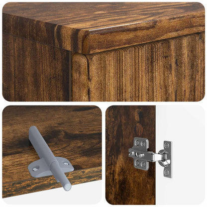 3 Piece Bathroom Cabinet Set ARNHEM Smoked Oak Engineered Wood