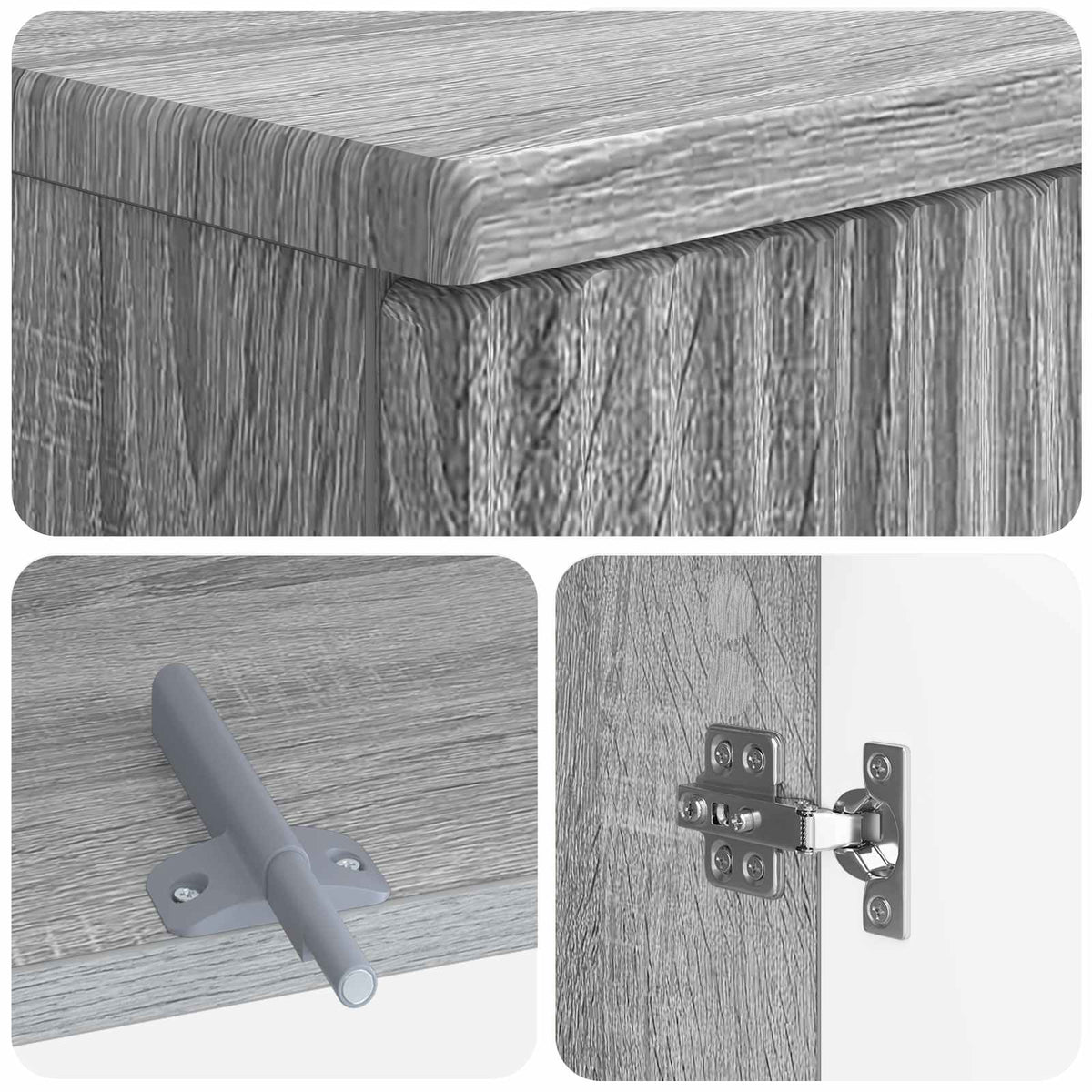 3 Piece Bathroom Cabinet Set ARNHEM Grey Sonoma Engineered Wood