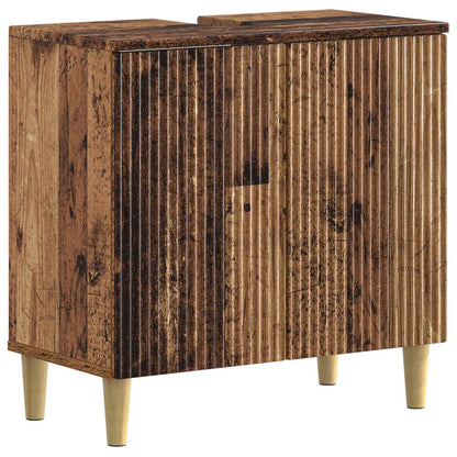 3 Piece Bathroom Cabinet Set ARNHEM Old Wood Engineered Wood