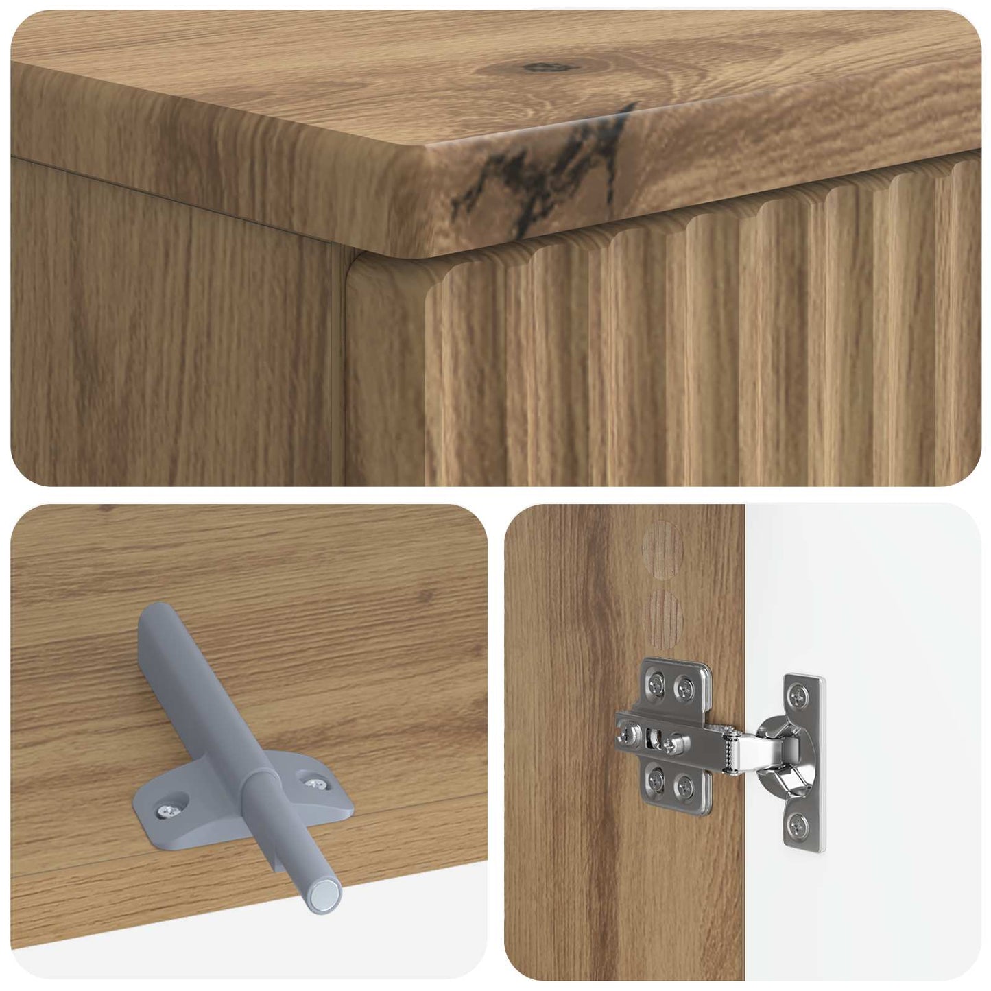 3 Piece Bathroom Cabinet Set ARNHEM Artisan Oak Engineered Wood