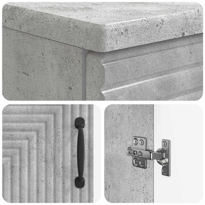 3 Piece Bathroom Cabinet Set HAARLEM Concrete Grey