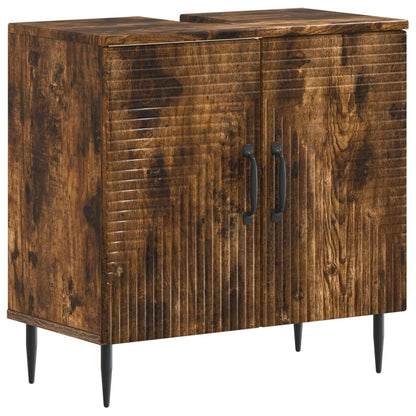3 Piece Bathroom Cabinet Set HAARLEM Smoked Oak Engineered Wood