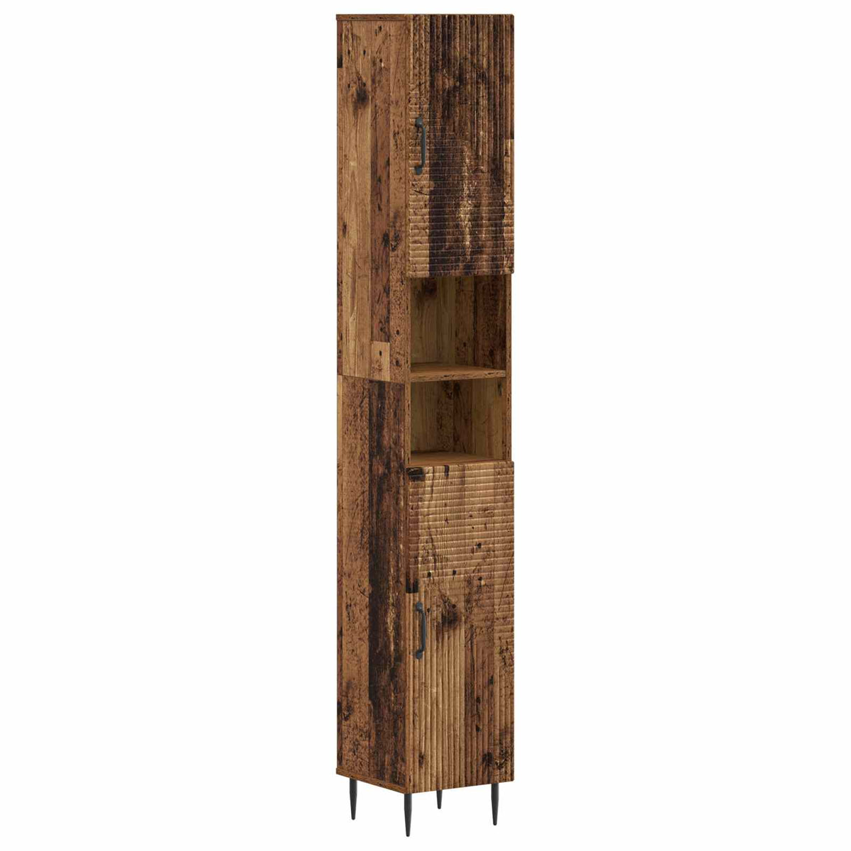 3 Piece Bathroom Cabinet Set HAARLEM Old Wood Engineered Wood