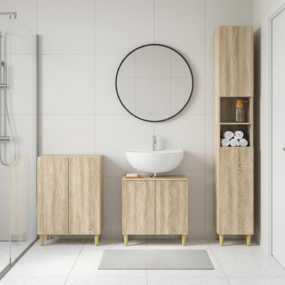 3 Piece Bathroom Cabinet Set DELFT Sonoma Oak Engineered Wood