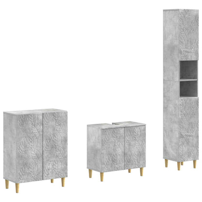 3 Piece Bathroom Cabinet Set DELFT Concrete Grey