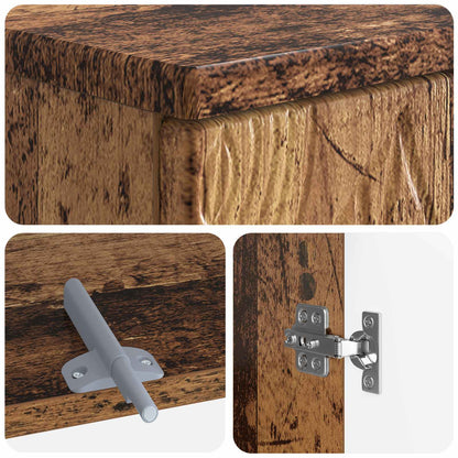3 Piece Bathroom Cabinet Set DELFT Old Wood Engineered Wood