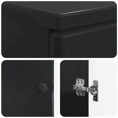 3 Piece Bathroom Cabinet Set BREDA Black Engineered Wood