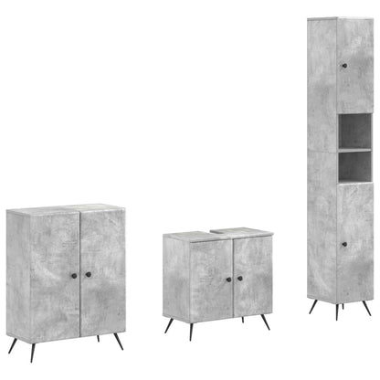 3 Piece Bathroom Cabinet Set BREDA Concrete Grey