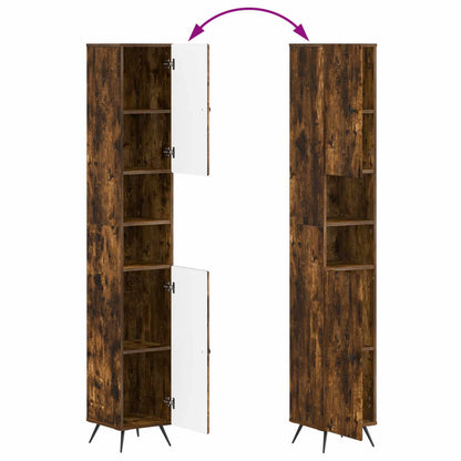 3 Piece Bathroom Cabinet Set BREDA Smoked Oak Engineered Wood