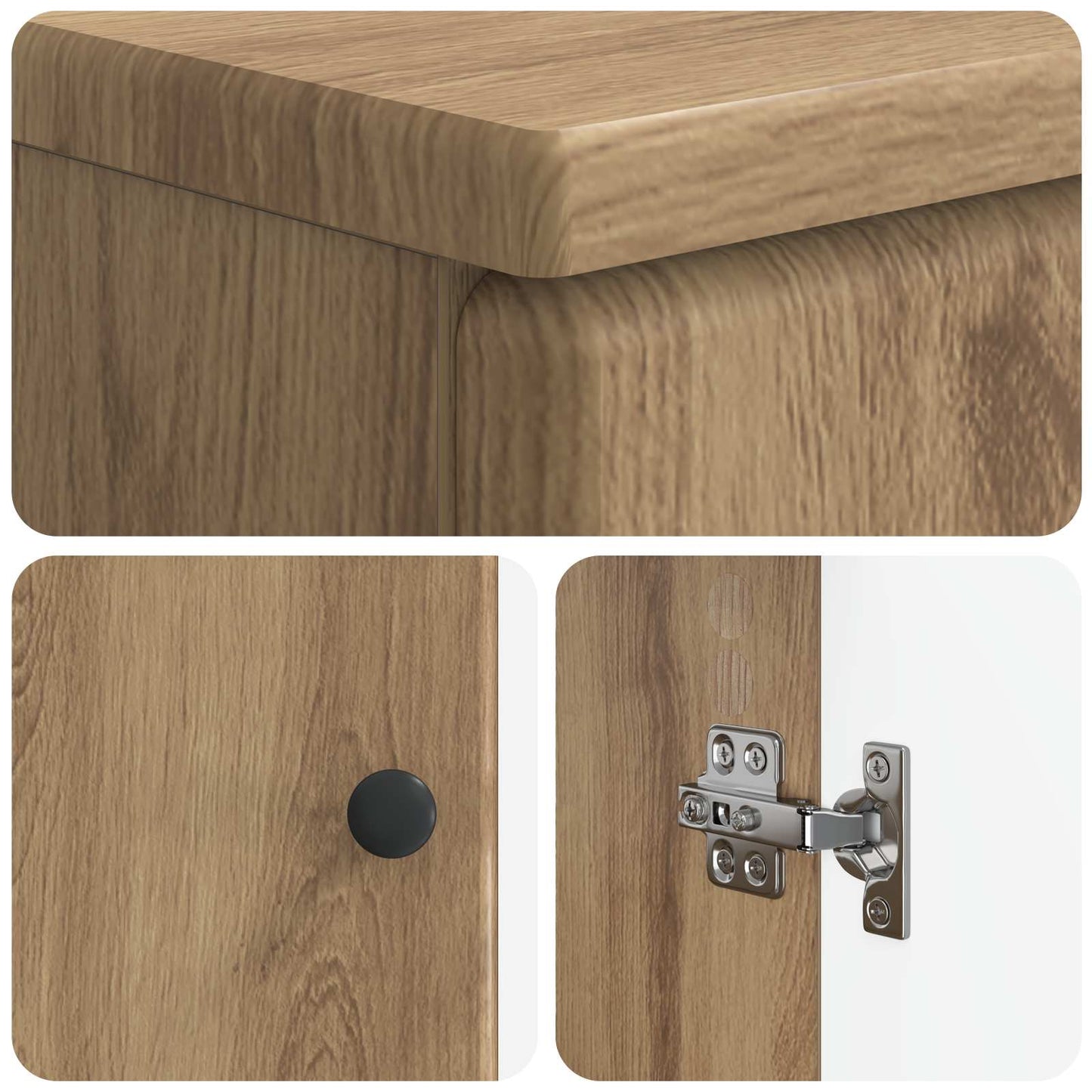 3 Piece Bathroom Cabinet Set BREDA Artisan Oak Engineered Wood
