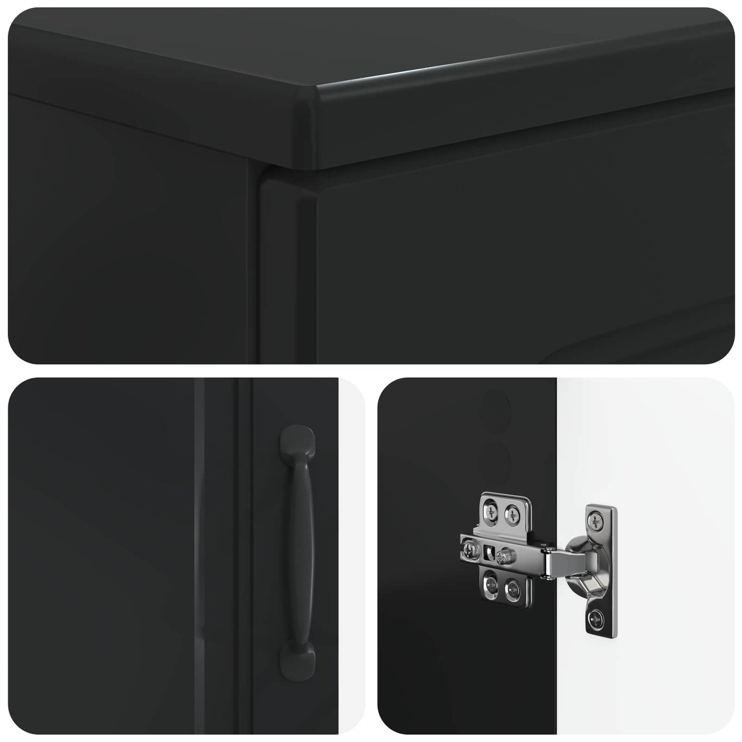 3 Piece Bathroom Cabinet Set UTRECHT Black Engineered Wood