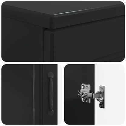 3 Piece Bathroom Cabinet Set UTRECHT Black Engineered Wood
