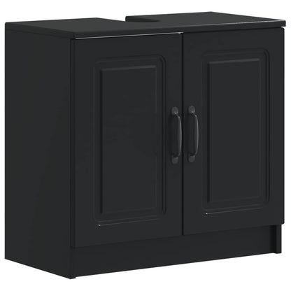 3 Piece Bathroom Cabinet Set UTRECHT Black Engineered Wood