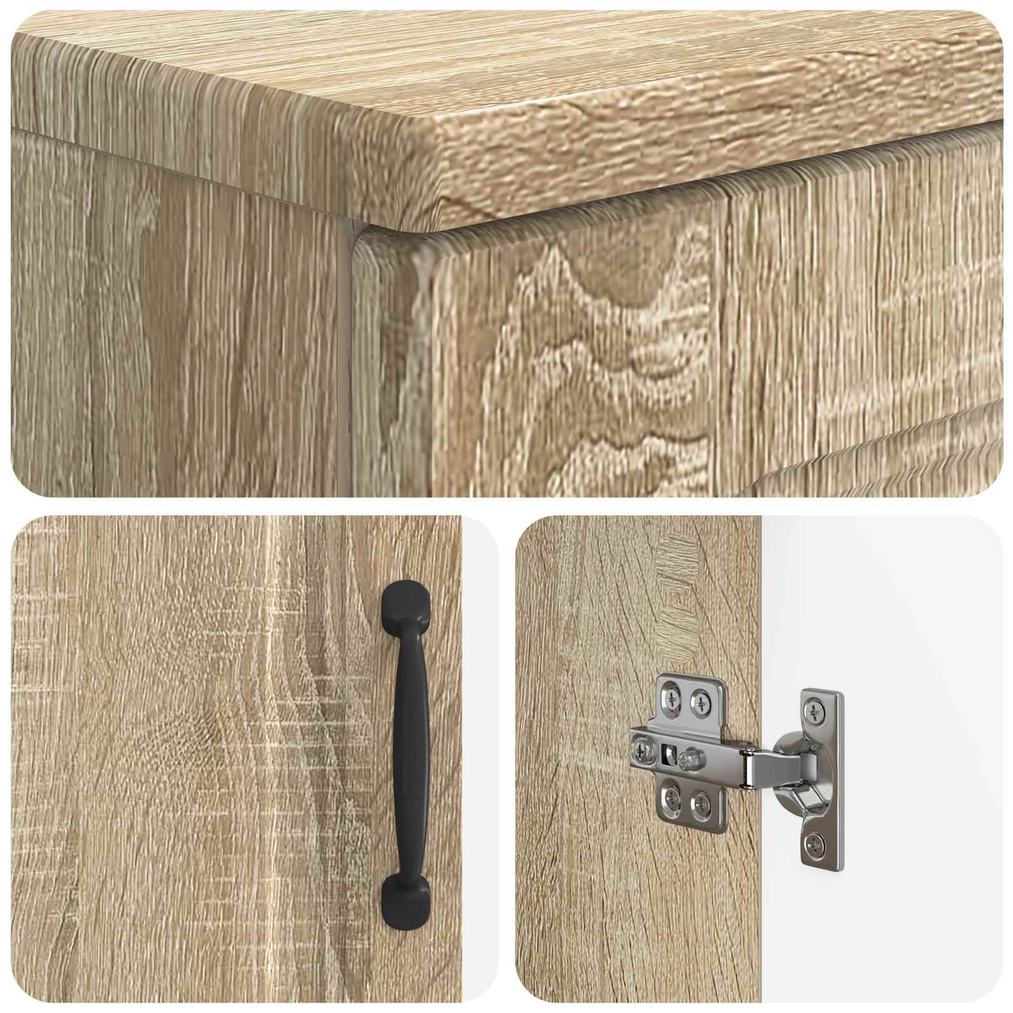 3 Piece Bathroom Cabinet Set UTRECHT Sonoma Oak Engineered Wood
