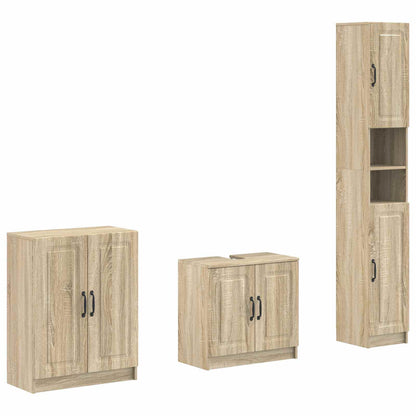 3 Piece Bathroom Cabinet Set UTRECHT Sonoma Oak Engineered Wood