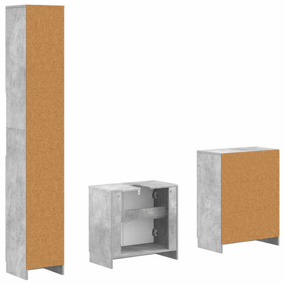 3 Piece Bathroom Cabinet Set UTRECHT Concrete Grey