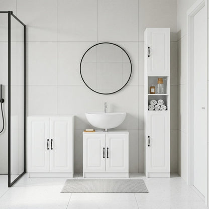 3 Piece Bathroom Cabinet Set UTRECHT High Gloss White