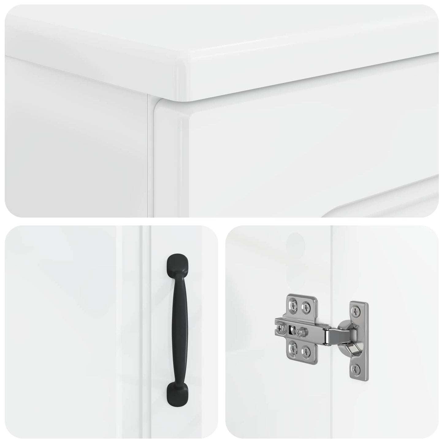 3 Piece Bathroom Cabinet Set UTRECHT High Gloss White