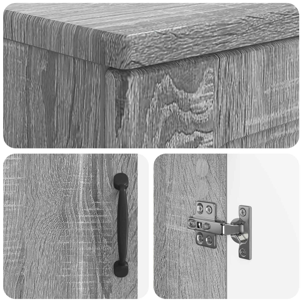 3 Piece Bathroom Cabinet Set UTRECHT Grey Sonoma