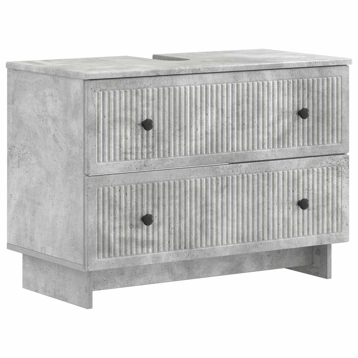 2 Piece Bathroom Cabinet Set EDE Concrete Grey Engineered Wood