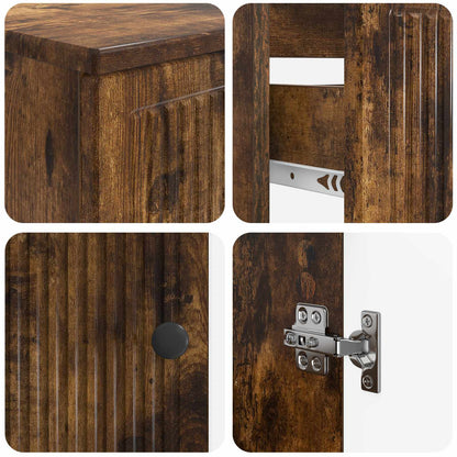 2 Piece Bathroom Cabinet Set EDE Smoked Oak Engineered Wood