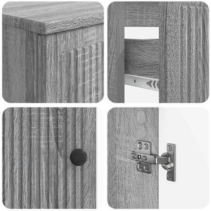 2 Piece Bathroom Cabinet Set EDE Grey Sonoma Engineered Wood