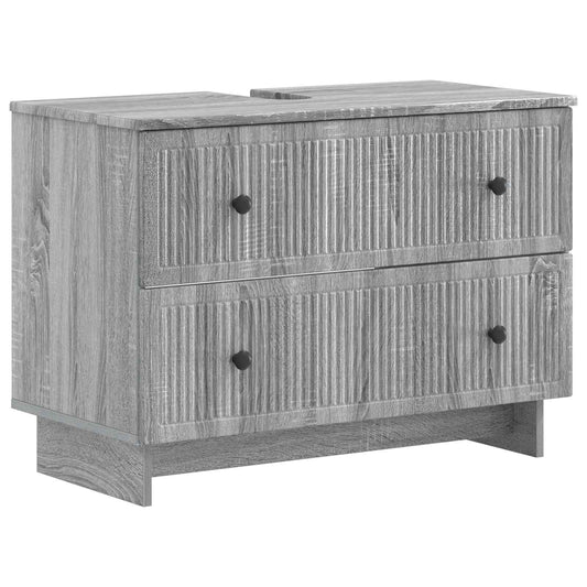 2 Piece Bathroom Cabinet Set EDE Grey Sonoma Engineered Wood