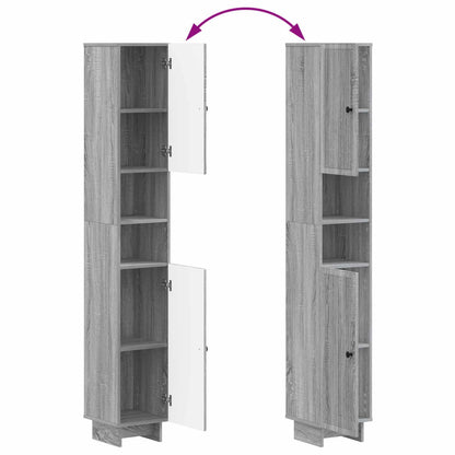 2 Piece Bathroom Cabinet Set EDE Grey Sonoma Engineered Wood