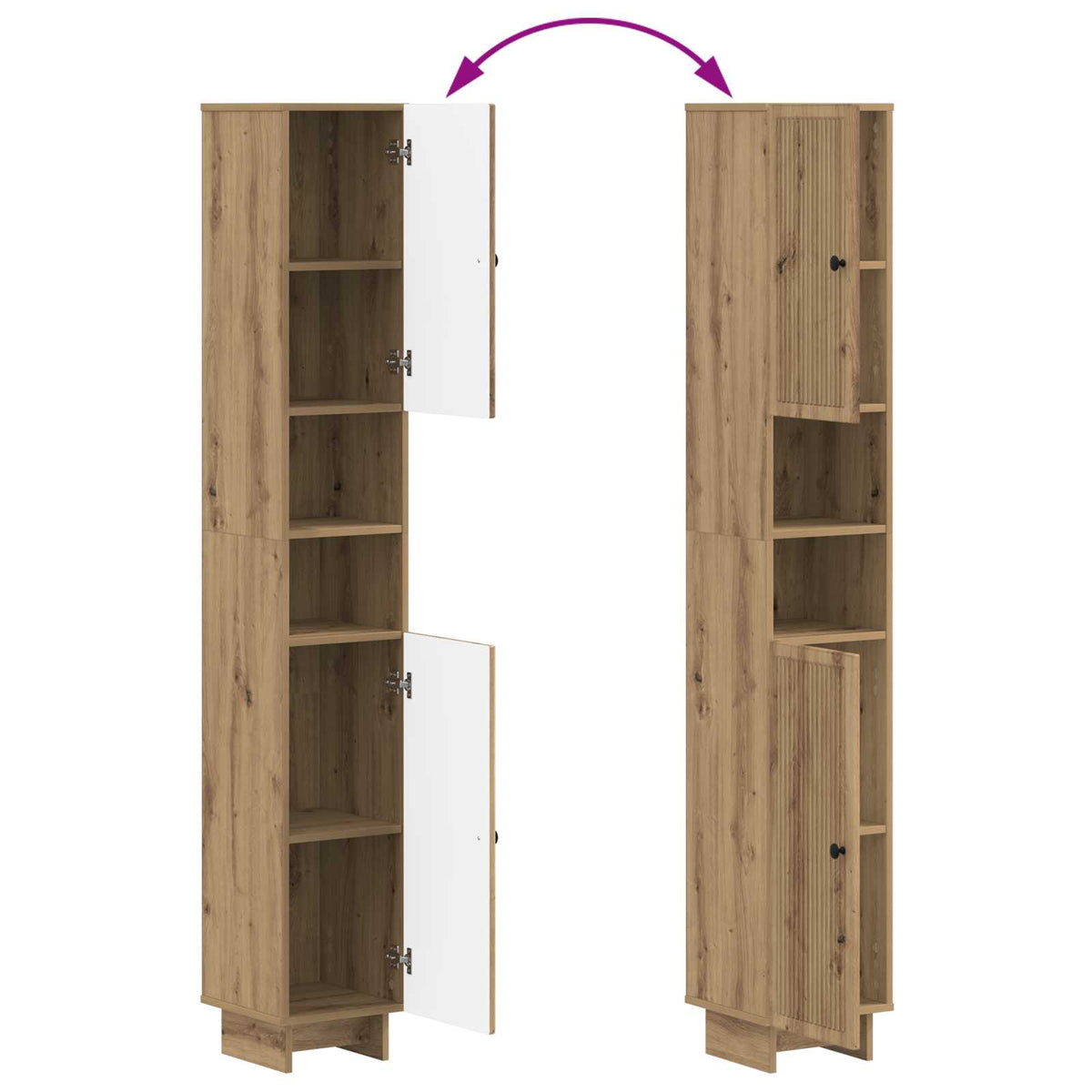 2 Piece Bathroom Cabinet Set EDE Artisan Oak Engineered Wood
