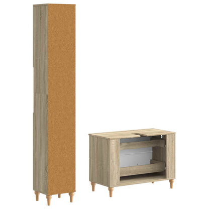 2 Piece Bathroom Cabinet Set ALKMAAR Sonoma Oak Engineered Wood