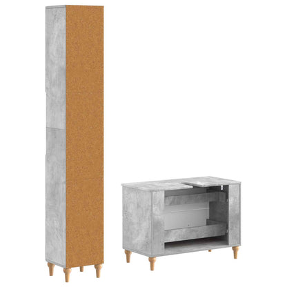 2 Piece Bathroom Cabinet Set ALKMAAR Concrete Grey