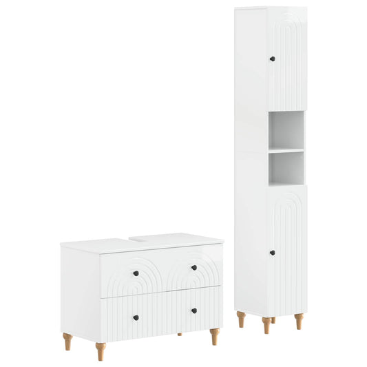 2 Piece Bathroom Cabinet Set ALKMAAR High Gloss White