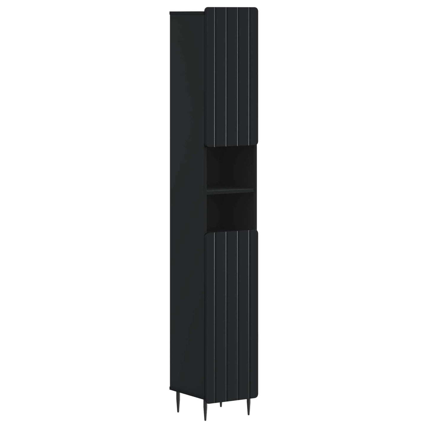 2 Piece Bathroom Cabinet Set ZWOLLE Black Engineered Wood