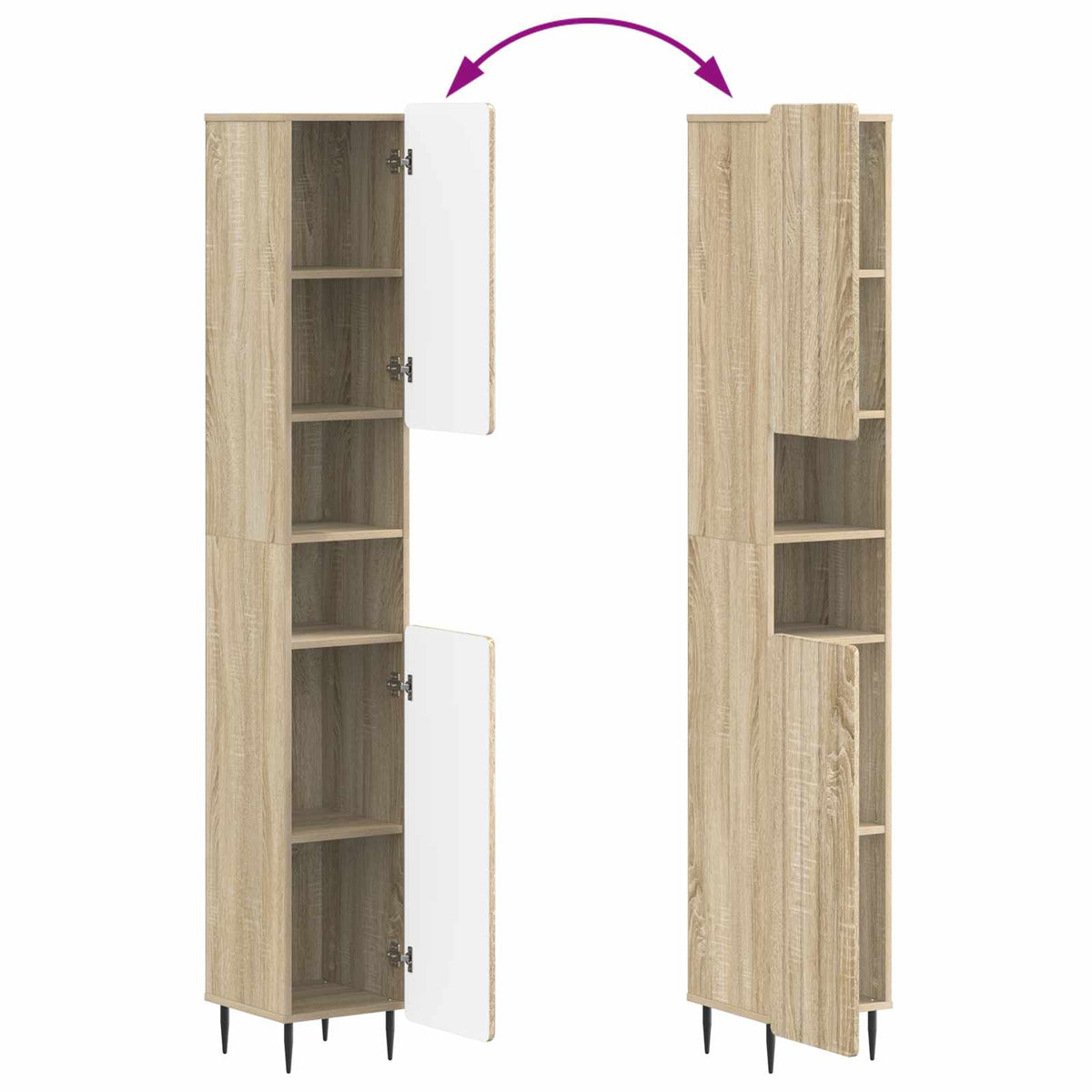 2 Piece Bathroom Cabinet Set ZWOLLE Sonoma Oak Engineered Wood