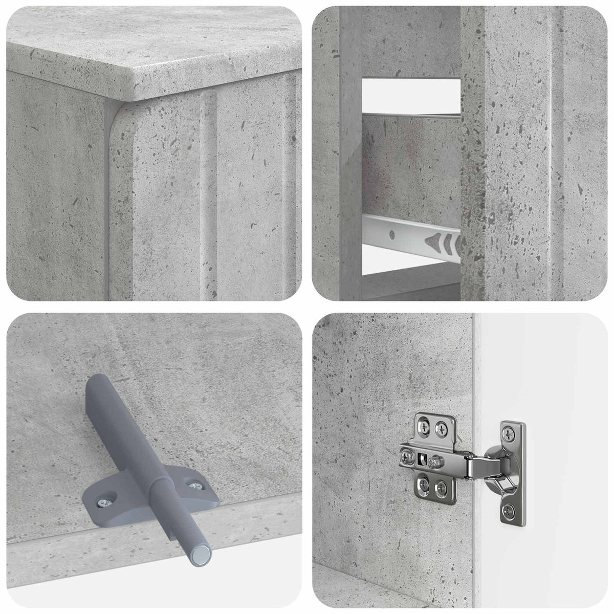 2 Piece Bathroom Cabinet Set ZWOLLE Concrete Grey