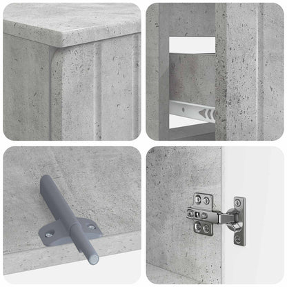 2 Piece Bathroom Cabinet Set ZWOLLE Concrete Grey
