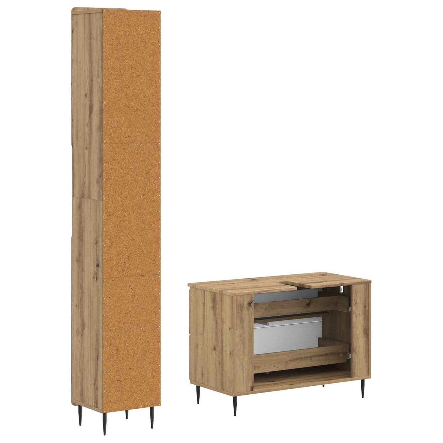 2 Piece Bathroom Cabinet Set ZWOLLE Artisan Oak Engineered Wood