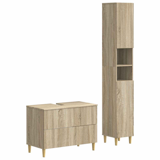 2 Piece Bathroom Cabinet Set ARNHEM Sonoma Oak Engineered Wood