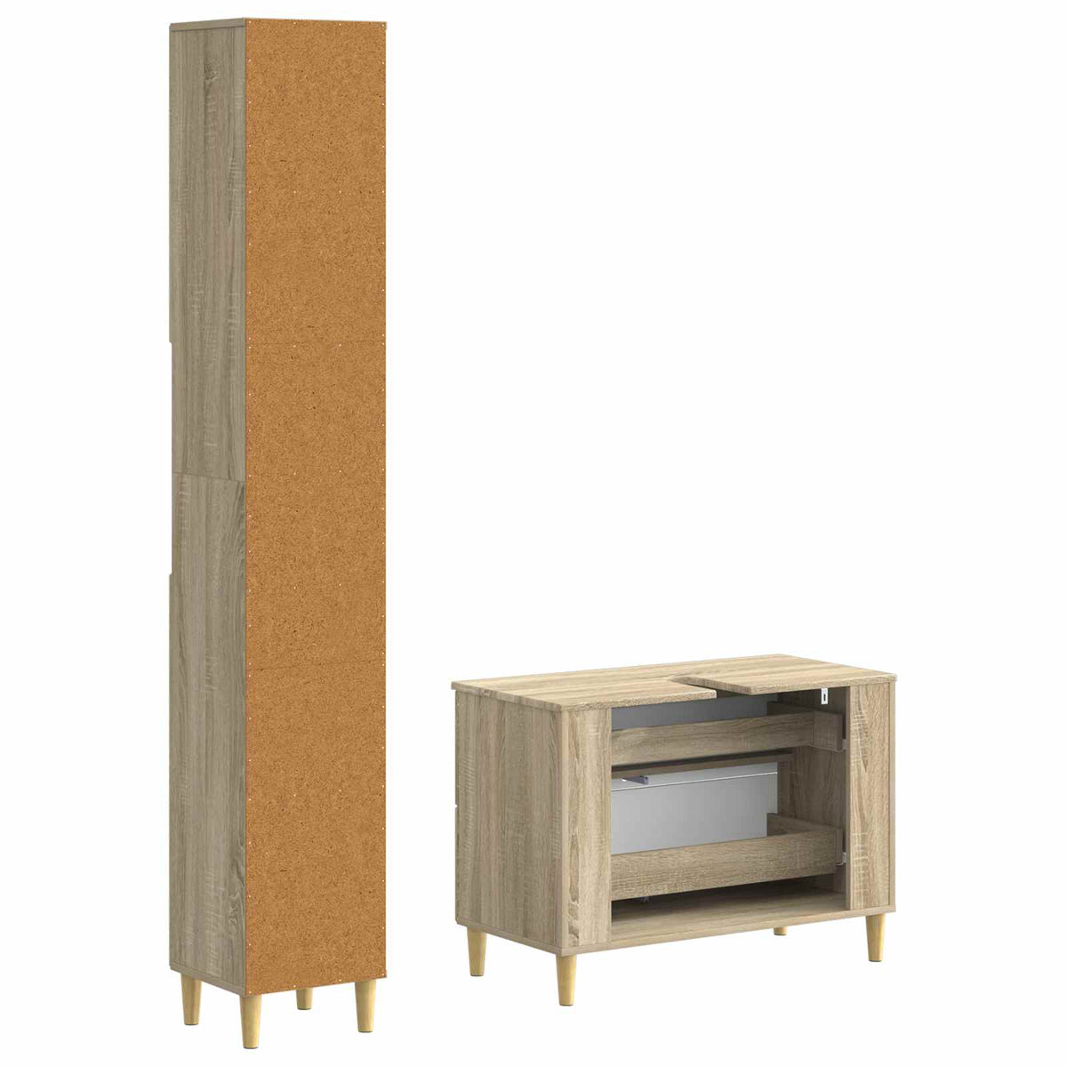 2 Piece Bathroom Cabinet Set ARNHEM Sonoma Oak Engineered Wood