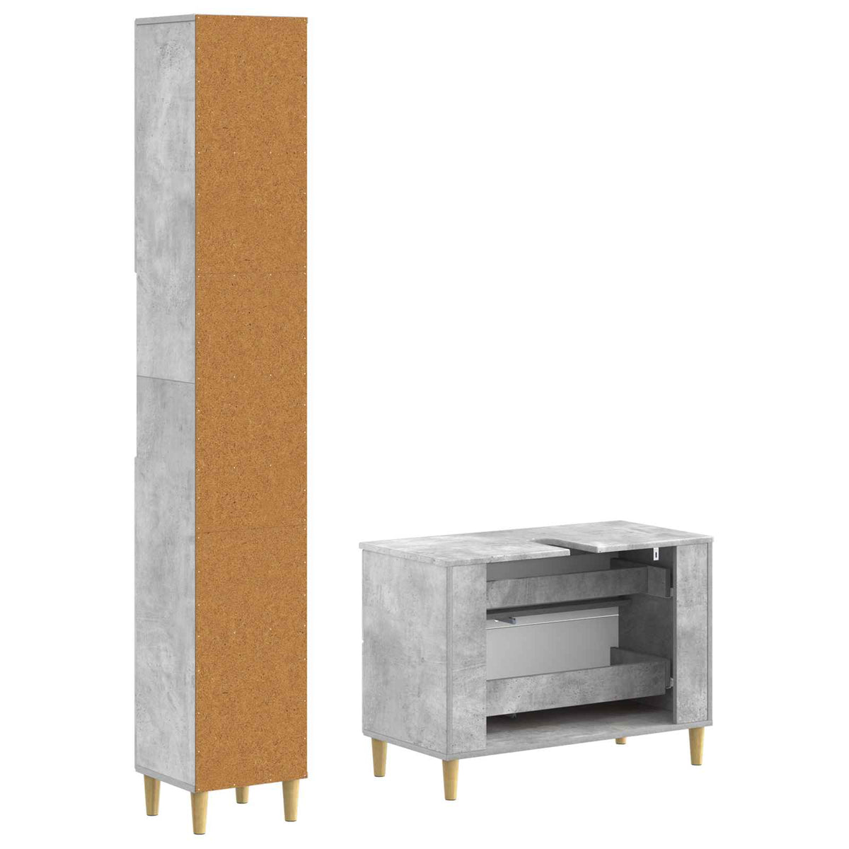 2 Piece Bathroom Cabinet Set ARNHEM Concrete Grey