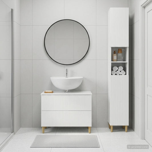 2 Piece Bathroom Cabinet Set ARNHEM High Gloss White