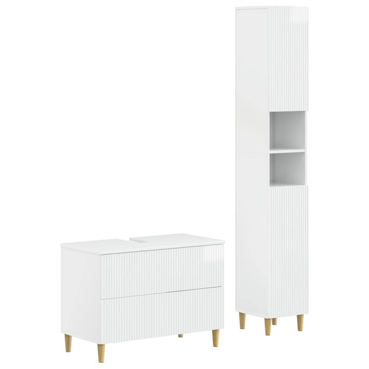 2 Piece Bathroom Cabinet Set ARNHEM High Gloss White