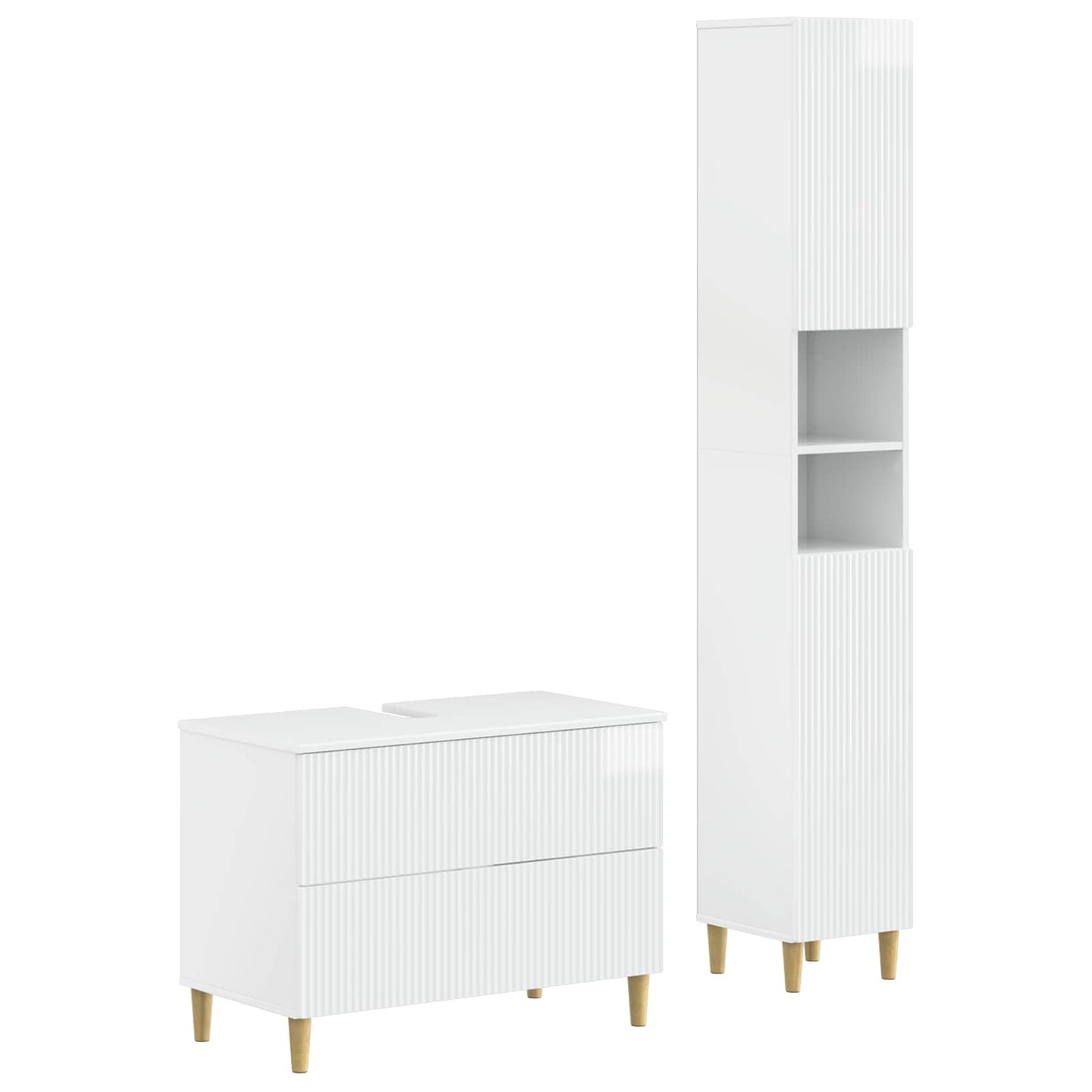 2 Piece Bathroom Cabinet Set ARNHEM High Gloss White
