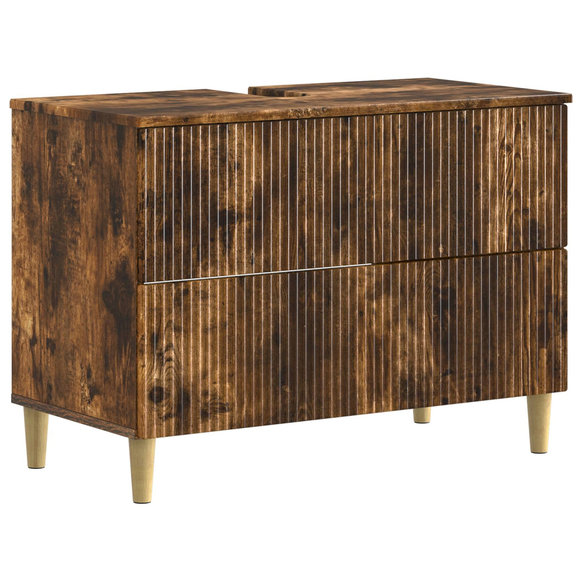 2 Piece Bathroom Cabinet Set ARNHEM Smoked Oak Engineered Wood