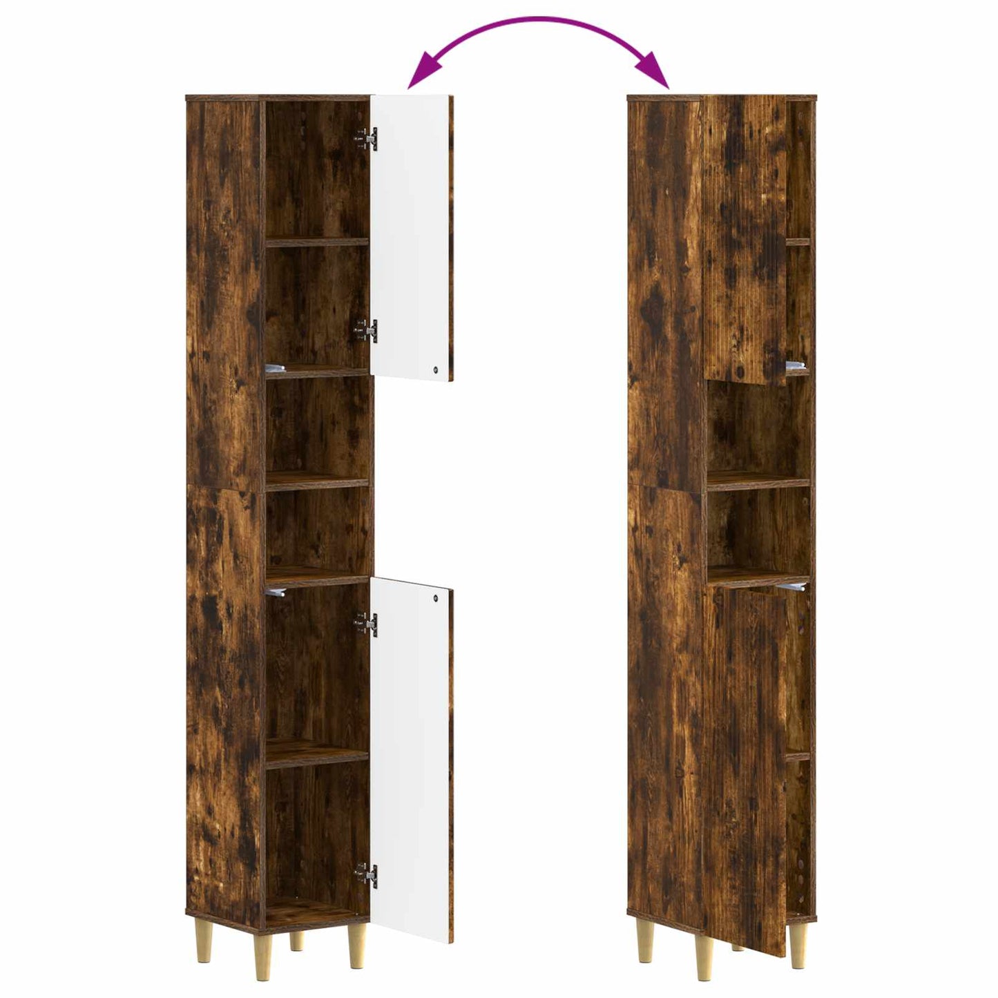 2 Piece Bathroom Cabinet Set ARNHEM Smoked Oak Engineered Wood