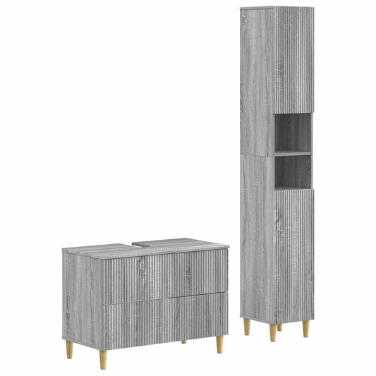 2 Piece Bathroom Cabinet Set ARNHEM Grey Sonoma Engineered Wood