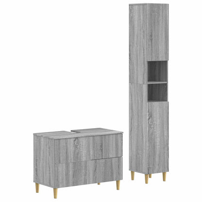 2 Piece Bathroom Cabinet Set ARNHEM Grey Sonoma Engineered Wood