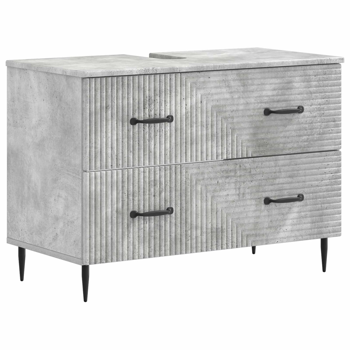 2 Piece Bathroom Cabinet Set HAARLEM Concrete Grey